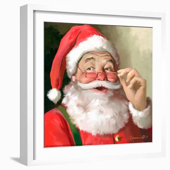 SANTA IN GLASSES-CHRIS CONSANI-Framed Art Print