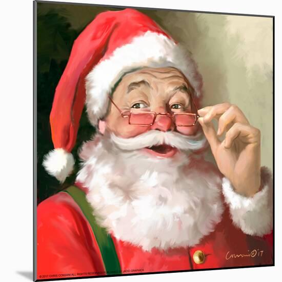 SANTA IN GLASSES-CHRIS CONSANI-Mounted Art Print