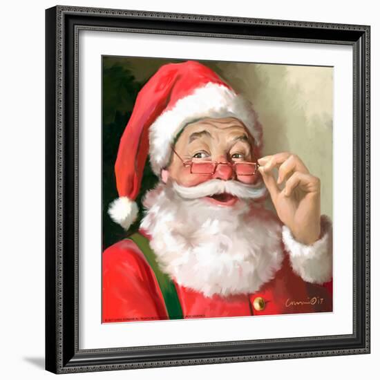 SANTA IN GLASSES-CHRIS CONSANI-Framed Art Print