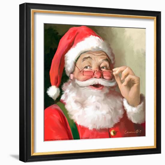 SANTA IN GLASSES-CHRIS CONSANI-Framed Art Print