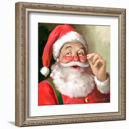 SANTA IN GLASSES-CHRIS CONSANI-Framed Art Print