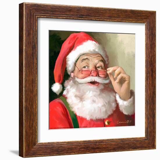 SANTA IN GLASSES-CHRIS CONSANI-Framed Art Print