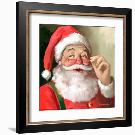 SANTA IN GLASSES-CHRIS CONSANI-Framed Art Print