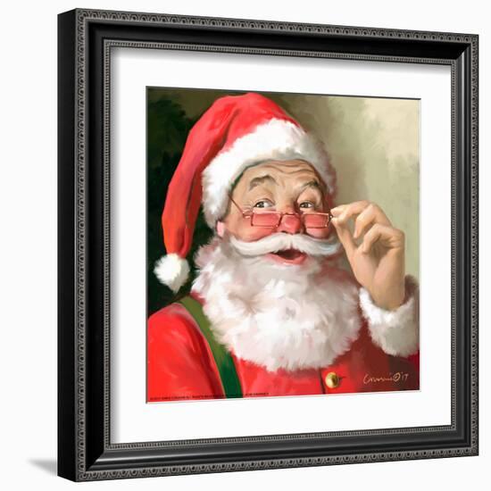 SANTA IN GLASSES-CHRIS CONSANI-Framed Art Print