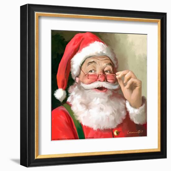 SANTA IN GLASSES-CHRIS CONSANI-Framed Art Print