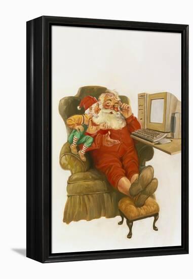 Santa Learning Computer-Hal Frenck-Framed Premier Image Canvas