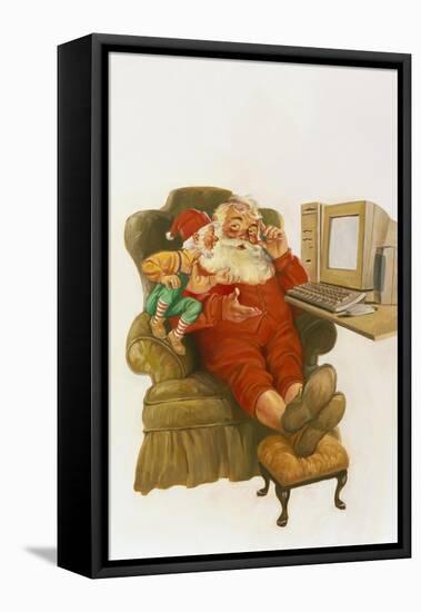 Santa Learning Computer-Hal Frenck-Framed Premier Image Canvas