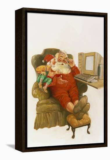 Santa Learning Computer-Hal Frenck-Framed Premier Image Canvas