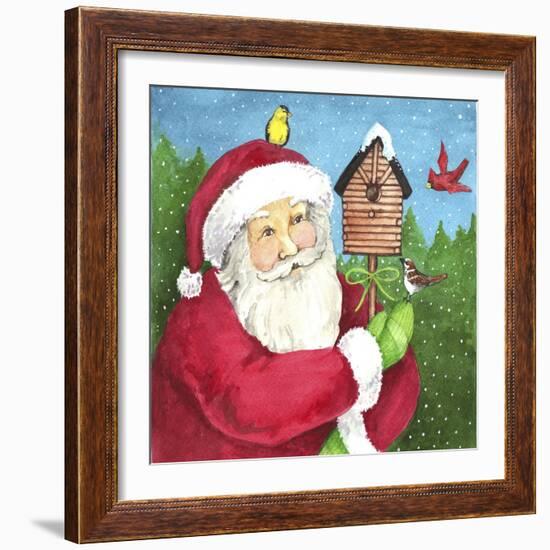 santa log birdhouse-Melinda Hipsher-Framed Giclee Print