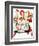 Santa Looking at Two Sleeping Children (or Santa Filling the Stockings)-Norman Rockwell-Framed Giclee Print