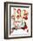 Santa Looking at Two Sleeping Children (or Santa Filling the Stockings)-Norman Rockwell-Framed Giclee Print