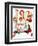 Santa Looking at Two Sleeping Children (or Santa Filling the Stockings)-Norman Rockwell-Framed Giclee Print