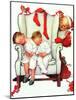 Santa Looking at Two Sleeping Children (or Santa Filling the Stockings)-Norman Rockwell-Mounted Giclee Print