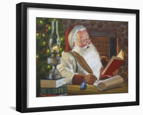 Santa Making a List-David Lindsley-Framed Giclee Print