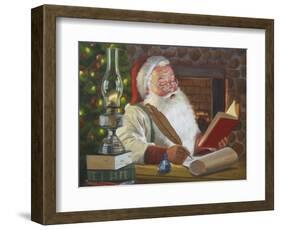 Santa Making a List-David Lindsley-Framed Giclee Print