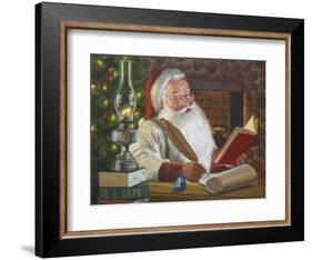 Santa Making a List-David Lindsley-Framed Giclee Print