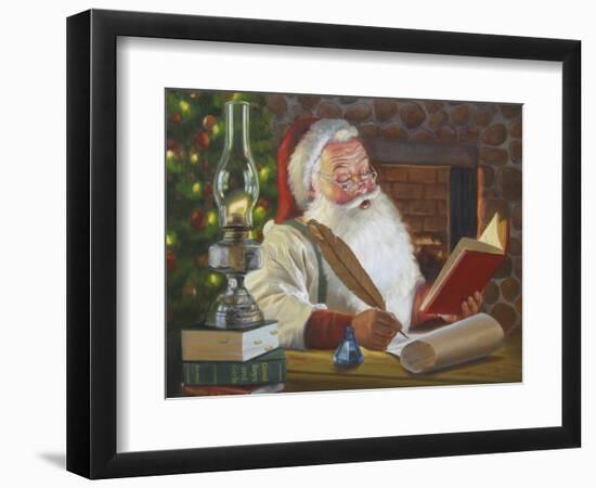 Santa Making a List-David Lindsley-Framed Giclee Print