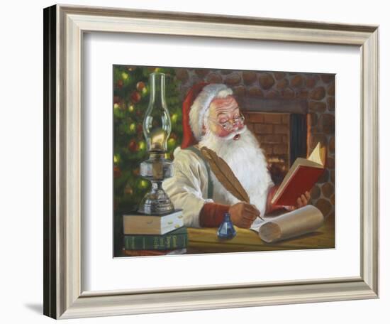 Santa Making a List-David Lindsley-Framed Giclee Print