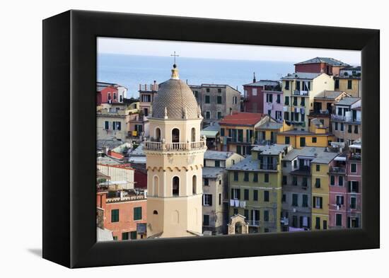 Santa Margherita Church and Colourful Buildings at Dusk-Mark Sunderland-Framed Premier Image Canvas