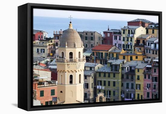 Santa Margherita Church and Colourful Buildings at Dusk-Mark Sunderland-Framed Premier Image Canvas