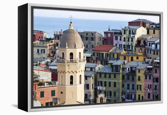 Santa Margherita Church and Colourful Buildings at Dusk-Mark Sunderland-Framed Premier Image Canvas