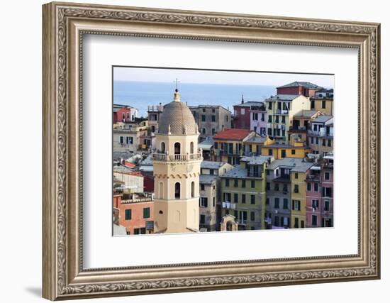 Santa Margherita Church and Colourful Buildings at Dusk-Mark Sunderland-Framed Photographic Print