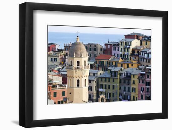 Santa Margherita Church and Colourful Buildings at Dusk-Mark Sunderland-Framed Photographic Print