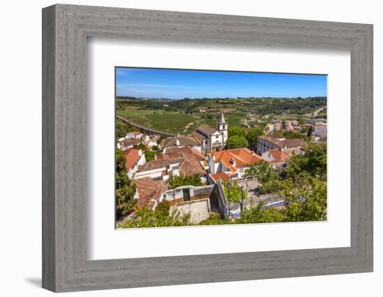 Santa Maria Church in Medieval Town, Obidos, Portugal.-William Perry-Framed Photographic Print