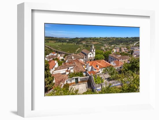 Santa Maria Church in Medieval Town, Obidos, Portugal.-William Perry-Framed Photographic Print