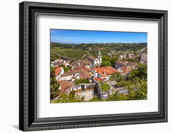 Santa Maria Church in Medieval Town, Obidos, Portugal.-William Perry-Framed Photographic Print