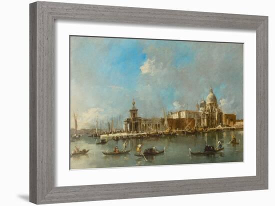 Santa Maria Della Salute and the Dogana, Venice, C.1783 (Oil on Canvas)-Francesco Guardi-Framed Giclee Print