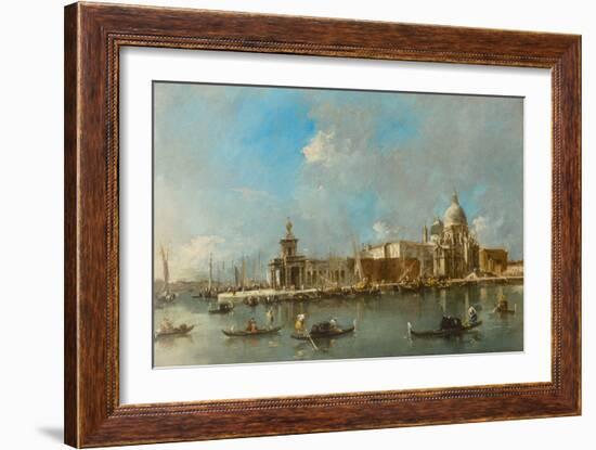 Santa Maria Della Salute and the Dogana, Venice, C.1783 (Oil on Canvas)-Francesco Guardi-Framed Giclee Print