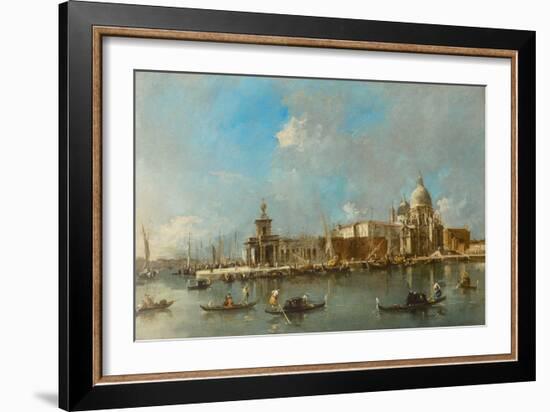 Santa Maria Della Salute and the Dogana, Venice, C.1783 (Oil on Canvas)-Francesco Guardi-Framed Giclee Print