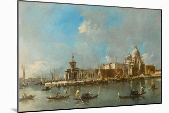 Santa Maria Della Salute and the Dogana, Venice, C.1783 (Oil on Canvas)-Francesco Guardi-Mounted Giclee Print