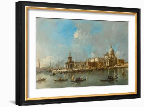 Santa Maria Della Salute and the Dogana, Venice, C.1783 (Oil on Canvas)-Francesco Guardi-Framed Giclee Print