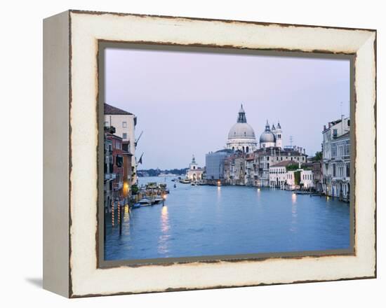 Santa Maria della Salute Cathedral from Academia Bridge along the Grand Canal at Dusk, Venice-Dennis Flaherty-Framed Premier Image Canvas