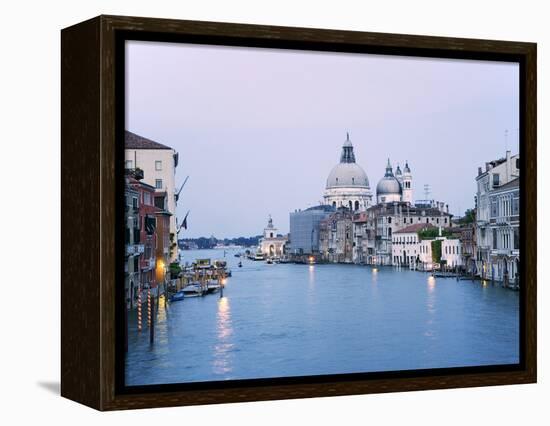 Santa Maria della Salute Cathedral from Academia Bridge along the Grand Canal at Dusk, Venice-Dennis Flaherty-Framed Premier Image Canvas