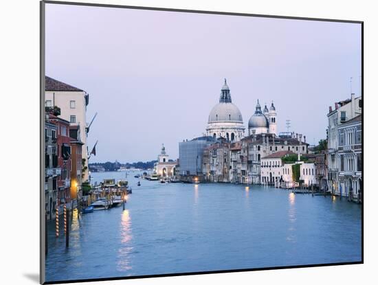 Santa Maria della Salute Cathedral from Academia Bridge along the Grand Canal at Dusk, Venice-Dennis Flaherty-Mounted Photographic Print