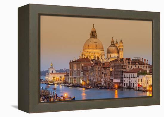 Santa Maria Della Salute Church and Grand Canal at Sunset, Venice, Veneto, Italy-Stefano Politi Markovina-Framed Premier Image Canvas