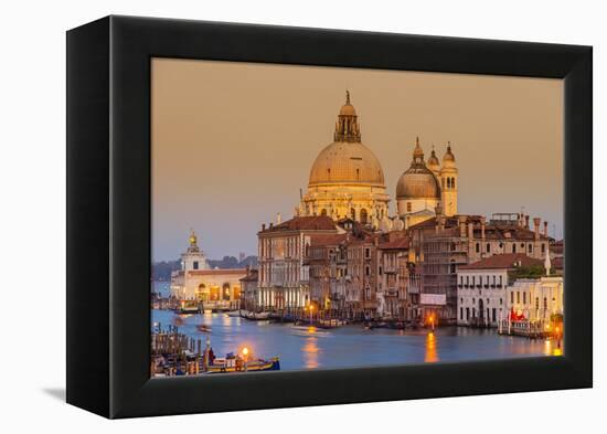 Santa Maria Della Salute Church and Grand Canal at Sunset, Venice, Veneto, Italy-Stefano Politi Markovina-Framed Premier Image Canvas