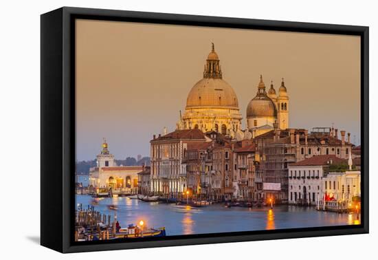 Santa Maria Della Salute Church and Grand Canal at Sunset, Venice, Veneto, Italy-Stefano Politi Markovina-Framed Premier Image Canvas