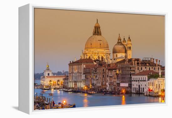 Santa Maria Della Salute Church and Grand Canal at Sunset, Venice, Veneto, Italy-Stefano Politi Markovina-Framed Premier Image Canvas