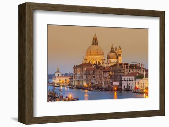 Santa Maria Della Salute Church and Grand Canal at Sunset, Venice, Veneto, Italy-Stefano Politi Markovina-Framed Photographic Print