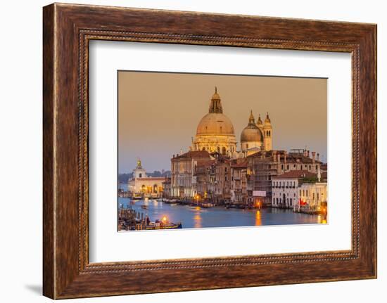 Santa Maria Della Salute Church and Grand Canal at Sunset, Venice, Veneto, Italy-Stefano Politi Markovina-Framed Photographic Print