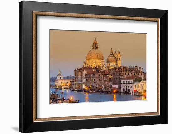 Santa Maria Della Salute Church and Grand Canal at Sunset, Venice, Veneto, Italy-Stefano Politi Markovina-Framed Photographic Print