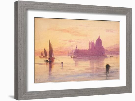 Santa Maria della Salute, Venice, at Sunset, 1865-84-Edward Lear-Framed Giclee Print