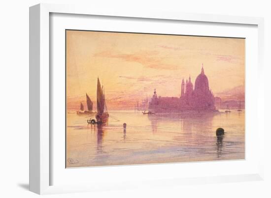 Santa Maria della Salute, Venice, at Sunset, 1865-84-Edward Lear-Framed Giclee Print