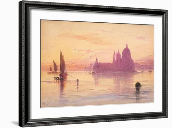 Santa Maria della Salute, Venice, at Sunset, 1865-84-Edward Lear-Framed Giclee Print