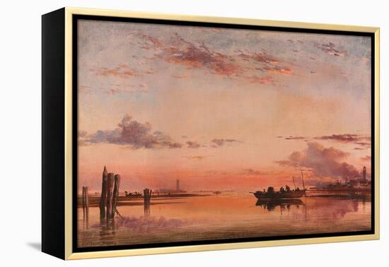Santa Maria Della Salute, Venice: Evening, (Oil on Paper Laid Down on Canvas)-Edward William Cooke-Framed Premier Image Canvas
