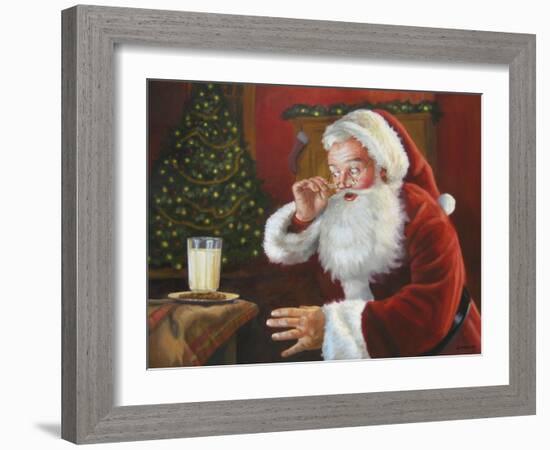 Santa Milk and Cookies-David Lindsley-Framed Giclee Print